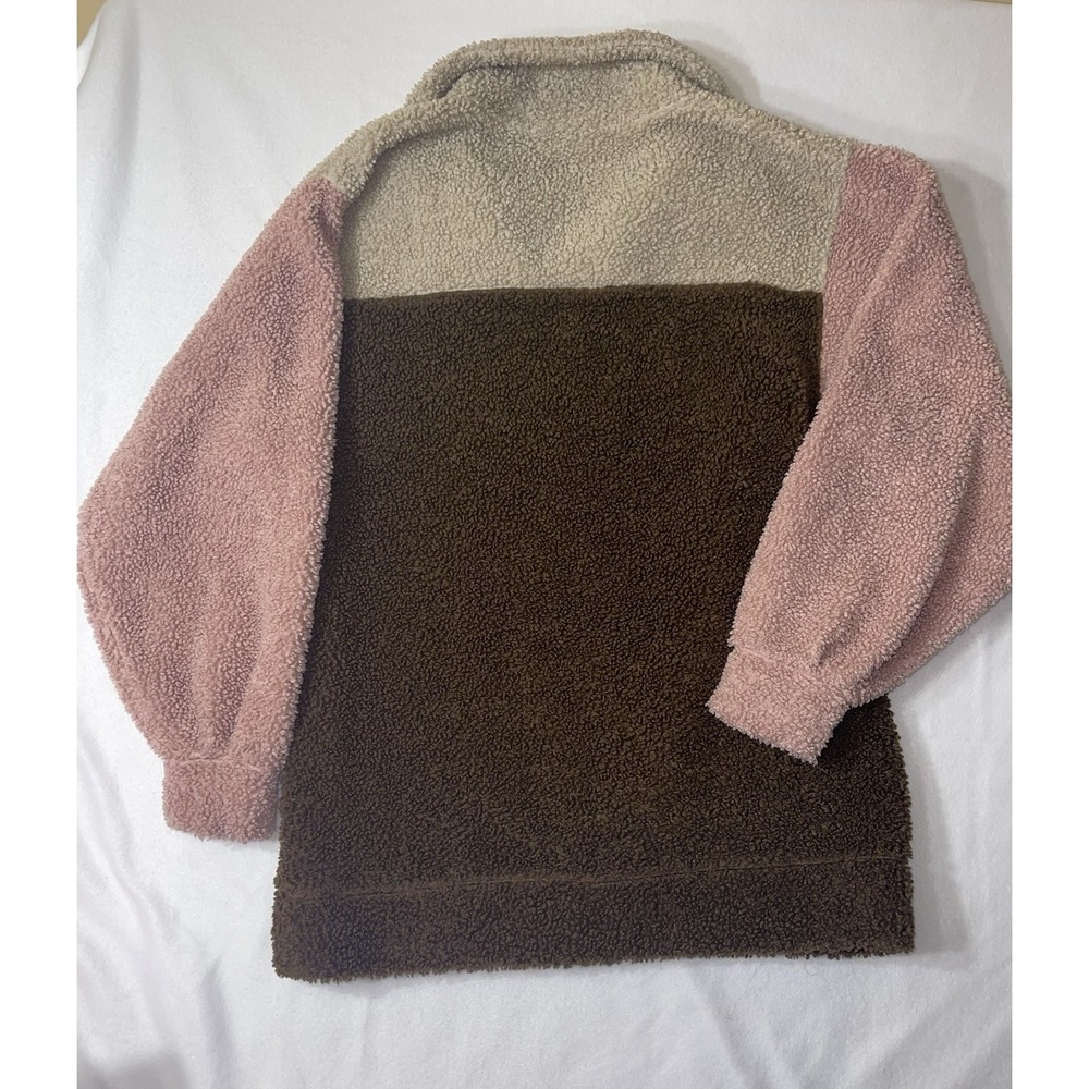 Buc-ees  Pullover Sherpa Jacket Brown/Pink Women's‎ Size Medium - Picture 2 of 8